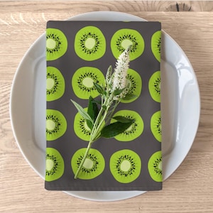 Cool Kiwi Cloth Napkins Eco-Friendly Dining Reusable Table Napkins Sustainable Napkins Kiwi Picnic Party Kiwi Napkin Fresh Fruit Napkin Gift