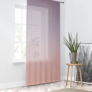 Blush Beach Curtain Vintage Beach Sheer Window Curtain Rose Ombré Romantic Beachy Curtain Office Bedroom Home Sheer Lavender Pink Curtain