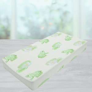 Frogs & Lilypads Baby Changing Pad Cover Dream Baby Floral Infant Diaper Changing Station Pond Floral Nursery Baby Shower Gift Baby Room