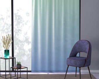 Sunrise Waters Sheer Window Curtain Blue Ombré Island Tropical Window Treatment Coastal Home Living Office Beach Curtain Paradise Curtain