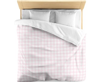 Gingham Girl Duvet Cover Textured Comforter Gingham Duvet Pink Gingham Duvet Cover Checkered Duvet Plaid Luxury Duvet Cover Gingham Bedding
