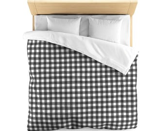 Gingham Glam Duvet Cover Textured Comforter Gingham Duvet Light Duvet Gingham Cover Checkered Duvet Plaid Luxury Duvet Cover Gingham Bedding