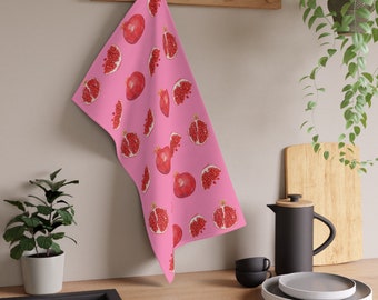 Juicy Pomegranates Towel Fresh Fruit Towel Decorative Kitchen Towel Kitchen Party Brunch Lunch Pomegranate Towel Shower Housewarming Gift