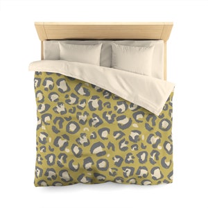 Housse de couette Golden Prowl Housse de couette chat exotique Literie léopard Couette léopard dorée Lit jungle Lit exotique moderne Housse de couette imprimé léopard