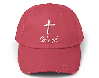 Gorra desgastada de la niña de Dios, gorra de béisbol, gorra de bola inspiradora, ropa cristiana, gorra de béisbol de la niña de Dios, sombrero lindo, gorra de bola de inspiración de fe