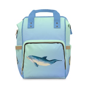 Sunrise Waters Backpack Baby Sea Life Multifunctional Backpack Blue Ombré Toddler & Baby Diaper Bag Kid's Backpack Beach Tropical Island Bag