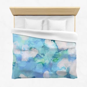 Blauw Bloemen Fantasie Dekbedovertrek Beachy Dekbedovertrek Abstract Beddengoed Artistiek Dekbedovertrek Modern Dekbed Abstract Bloemen Dekbedovertrek 4 maten