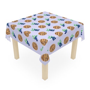 Best Blueberry Pie Tablecloth Versatile Cloth for Beach Picnic Table Baby Shower Party Brunch Kitchen Party Fresh Fruit Table Cloth