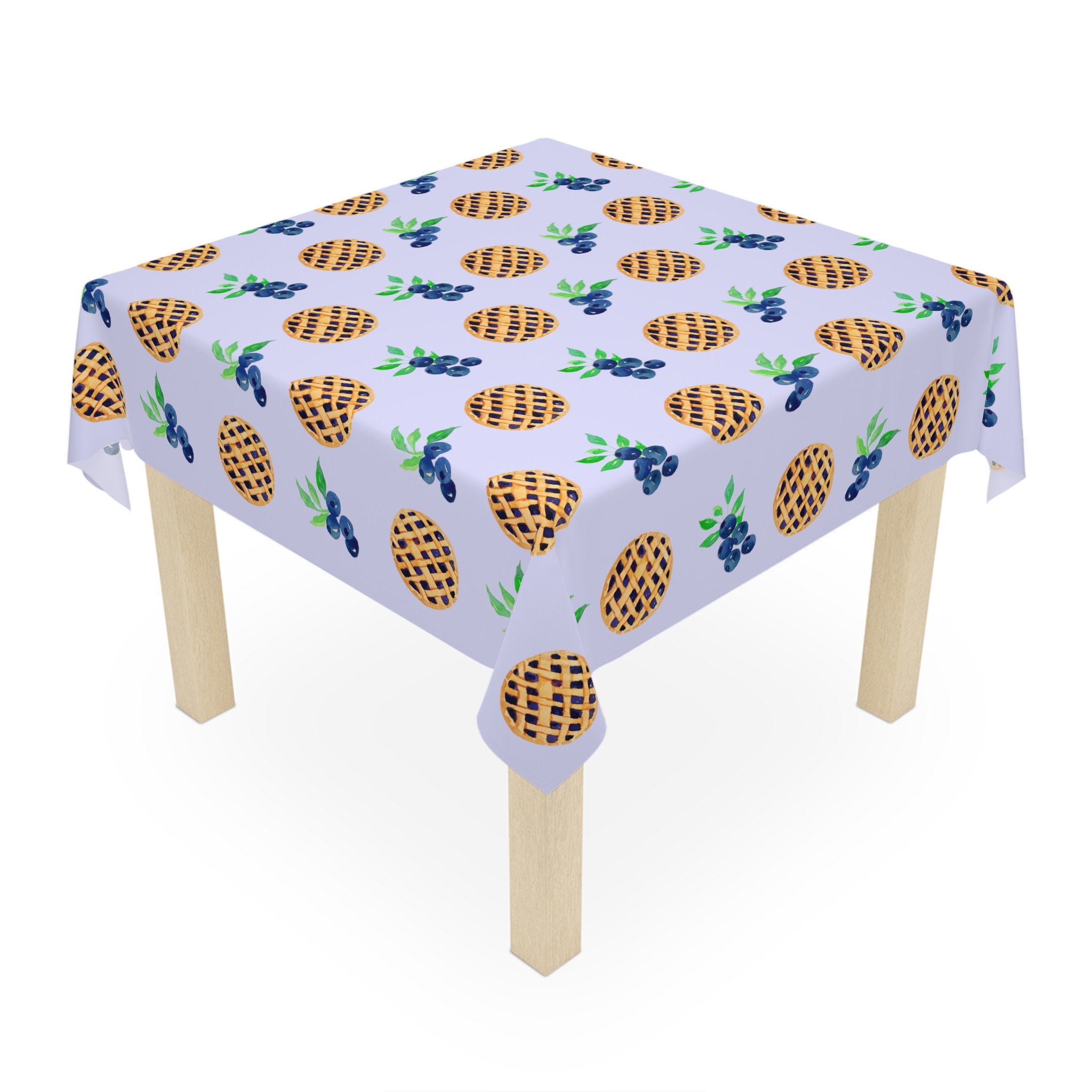 Best Blueberry Pie Tablecloth Versatile Cloth for Beach Picnic Table Baby Shower Party Brunch Kitchen Party Fresh Fruit Table