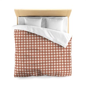 Housse de couette Vichy Gallant Couette texturée Vichy brun caramel Housse de couette Vichy Couette à carreaux Housse de couette à carreaux Literie Vichy