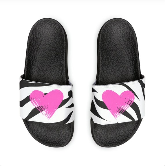 White Tiger Stripes Sandals Wild Bright Slide on Sandals Black
