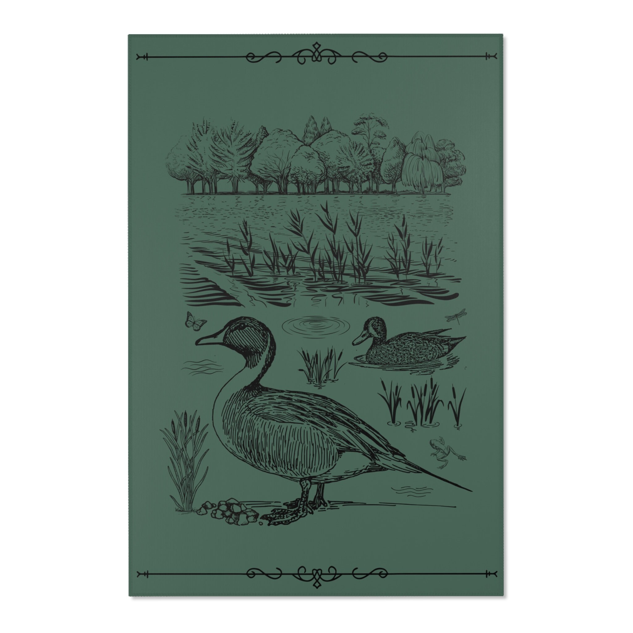 Mallard Duck Rug Hunting Rug Fishing Rug Lake House Rug Pond Scenery ...