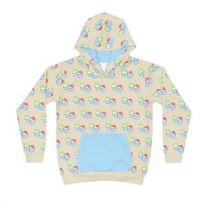 Sudadera con capucha de conos de nieve, linda y acogedora sudadera con capucha de hielo raspado hawaiano para niños, sudadera con capucha tropical para primavera, invierno y otoño para niños, sudadera con capucha Island Outdoors