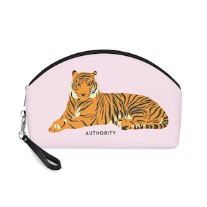 Orange Tiger Cosmetic Bag Authority Makeup Bag Exotic Accessory Bag Beauty Bag Tiger Cosmetics Bag Animal Print Bag Divine Cats Collection