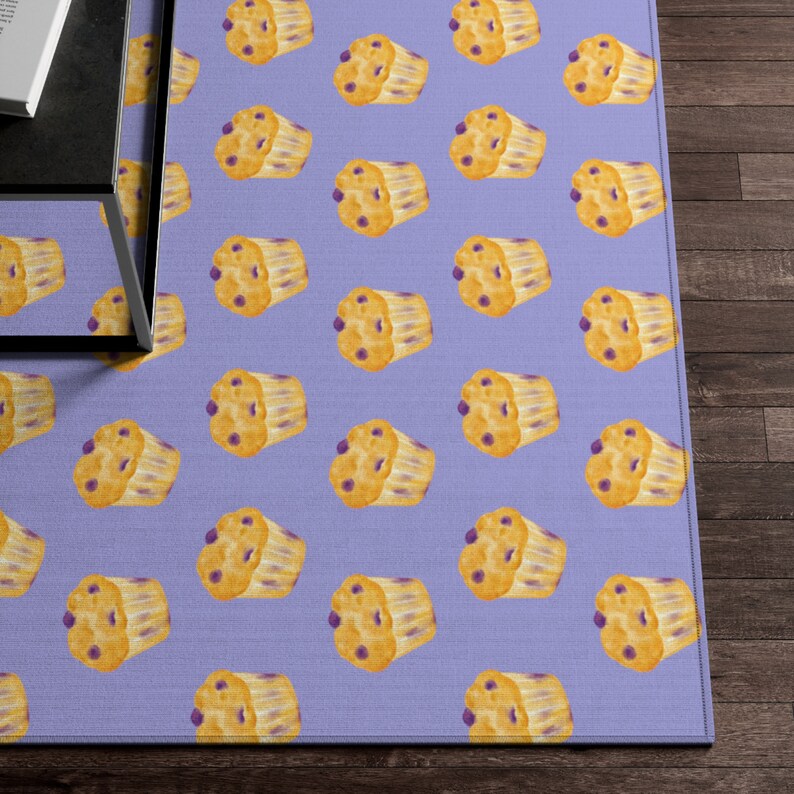 Blueberry Muffin Rug Kitchen Rug Bakery Rug Breakfast Nook Rug Sweet ...