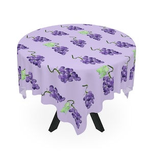 Groovy Grapes Tablecloth Square Shape Versatile Cloth for Beach Picnic Table Cookout Beach Barbecue Fresh Fruit Vineyard Kitchen Table Cloth