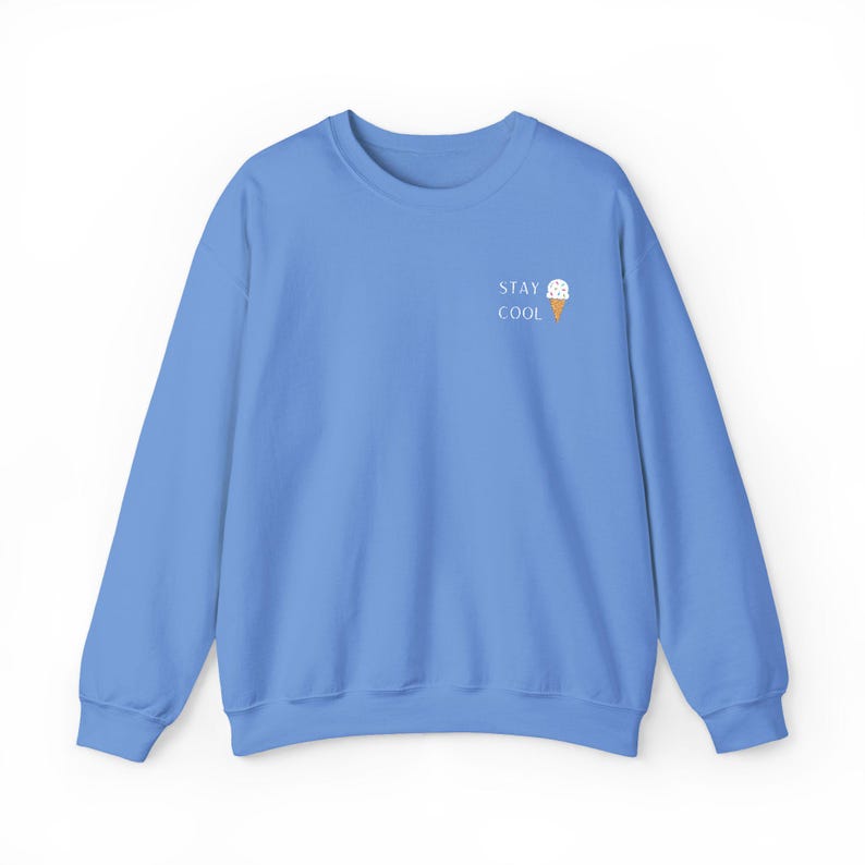 Besticktes Stay Cool Eis-Sweatshirt Süßer Sommer-Dessert Pullover Spaß Gefrorenes Leckerli-Pullover Feinschmecker-Sweatshirt Einzigartiger Eis-Liebhaber Bild 1