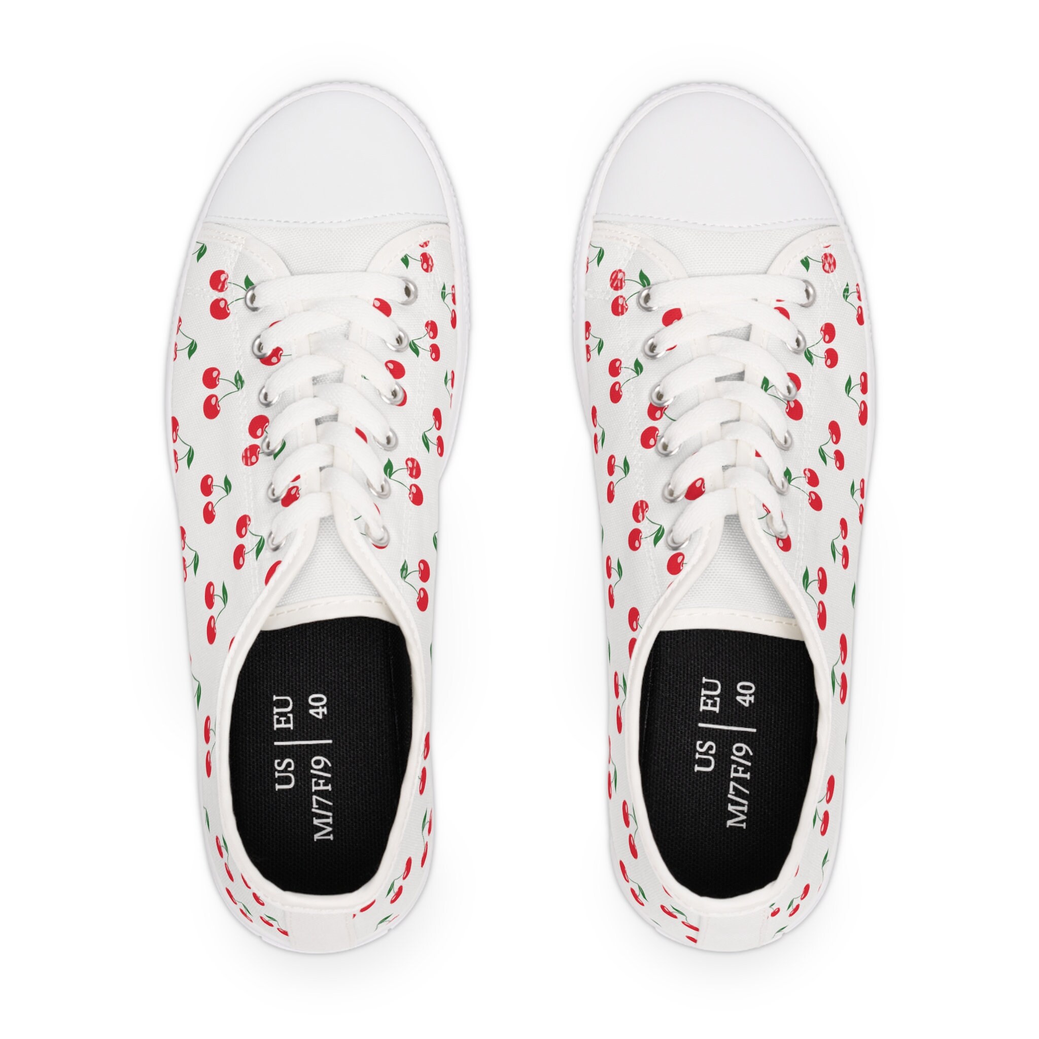 chaerry ページ Cheery Cherry Women's Low Top Sneakers Retro Cherries