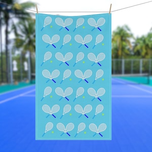 Beach Tennis Kitchen Towel Absorbent Hand Towel Beach Sports Kitchen Bright Tropical Tennis Towel Gift Housewarming Party Sporty Tea Towel