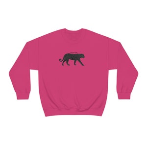 Animal Print Sweatshirt Big Cat Heavy Blend Crewneck Sweatshirt Divine Cats Black Panther Passion Black Jaguar Cozy Women&#39;s Sweat shirt