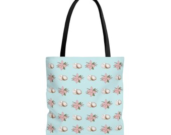 Coco Loco Bag Island Oasis Tote Bag Tropical Tote Coconut & Hibiscus Floral Tropical Travel Bag Beach Carry-on Tote Beach Bag School Tote