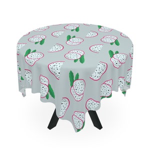 Red Dragon Fruit Tablecloth Square Shape Versatile Cloth for Beach Picnic Table Tropical Island Modern Cookout Barbecue Fruit Table cloth