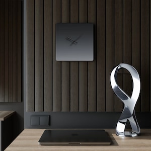 Storm Modern Wall Clock Contemporary Clock Black and Gray Ombré Modern Minimalist Classic Clock for Office Bedroom Beach House Round Square
