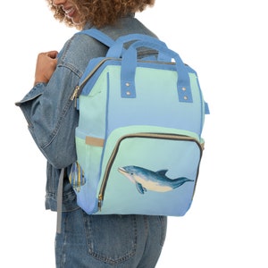 Sunrise Waters Backpack Baby Sea Life Multifunctional Backpack Blue Ombré Toddler & Baby Diaper Bag Kid&#39;s Backpack Beach Tropical Island Bag