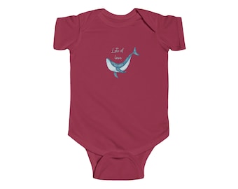 Blue Whale Baby Bodysuit Lots of Love Cute Beach Baby Clothes Soft Infant Fine Jersey Bodysuit Baby Shower Gift Toddler Apparel Newborn Gift
