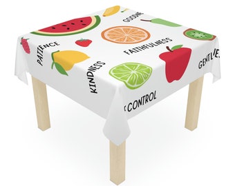 Fruit of the Spirit Tablecloth | Soft , Light Polyester | Brunch, Lunch and Dinner | Picnic, Barbecue and Cookout Blanket | Indoor, Outdoor