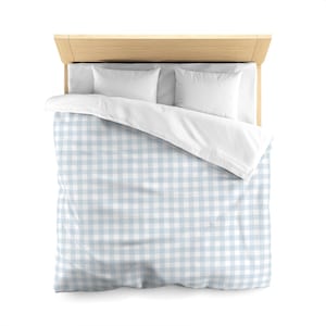 Gingham Glee Duvet Cover Textured Comforter Gingham Duvet Light Blue Duvet Gingham Cover Checkered Duvet Plaid Duvet Cover Gingham Bedding