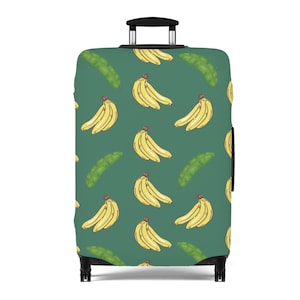 Beach Banana Palm Luggage Cover Surf Suitcase Cover Tropical Travel Gear Retro Suitcase Cover Palm Beach Vacation Carry-on Cover 3 sizes
