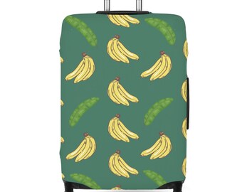 Beach Banana Palm Luggage Cover Surf Suitcase Cover Tropical Travel Gear Retro Suitcase Cover Palm Beach Vacation Carry-on Cover 3 sizes