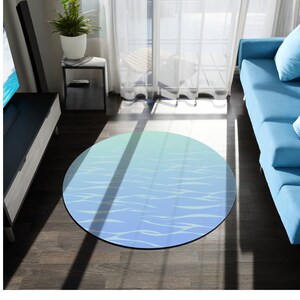 Sunrise Waters | Vintage Beach Round Rug | Sparkling Ocean Carpet | Island, Tropical Decor for the Bedroom, Kid&#39;s Play Room, or Home