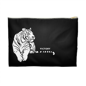 White Tiger Cosmetic Bag Victory Makeup Bag Exotic Accessory Bag Beauty Bag Tiger Cosmetics Bag Wild Animal Print Bag Divine Cats Collection
