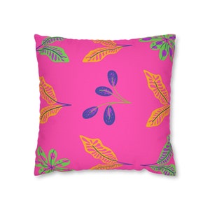 Jamboree Jungle Pillow Cover Bright Tropical Rainforest Room Beach Pillow Cover Bright Juicy Leaves Kids Bedroom Mix N Match