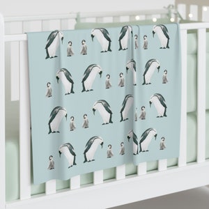Kaiserpinguine Decke Baby Swaddle Kuschelige Babydecke Meerespinguin Babydecke Arktis Kinderzimmer Küste Neugeborene Babyparty Pinguin Geschenk