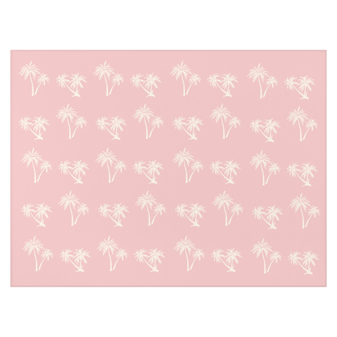 Pink Palms Area Rug Palm Tree Dornier Rug Beach Rug Tropical Boho Rug ...