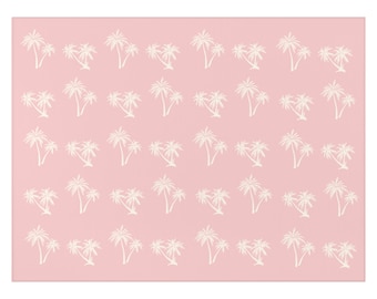 Pink Palms Area Rug Palm Tree Dornier Rug Beach Rug Tropical Boho Rug Anti-Slip Indoor Rug Island Oasis Home Cream Palm Trees Multiple Sizes