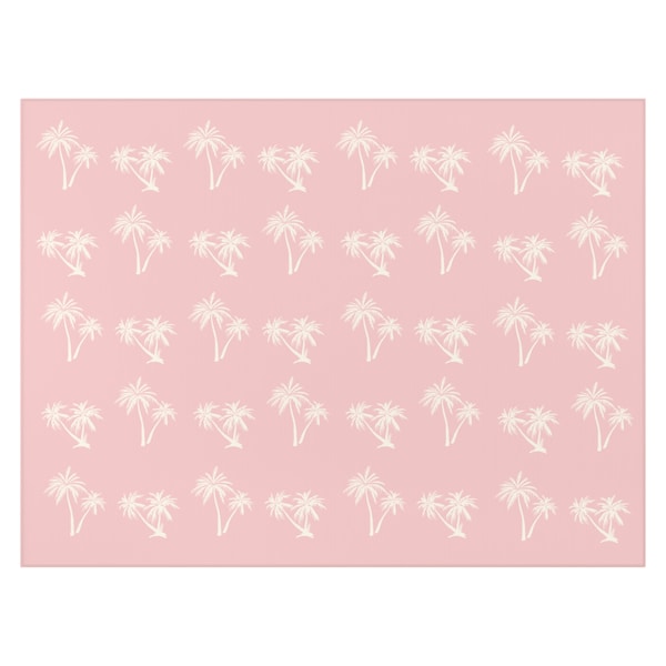 Pink Palms Area Rug Palm Tree Dornier Rug Beach Rug Tropical Boho Rug Anti-Slip Indoor Rug Island Oasis Home Cream Palm Trees Multiple Sizes