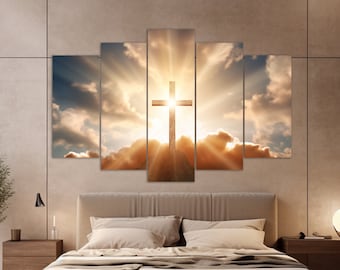 Religious Wall Art, Cross Painting, Bible Wall Art, Religious Wall Decor