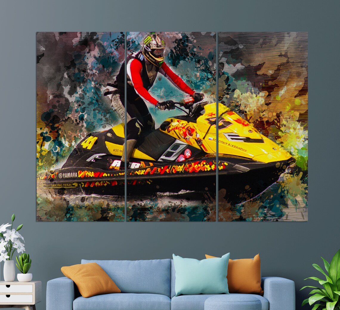 Water Sports Wall Art Jet Ski Canvas Print Jet Bike Print Etsy
