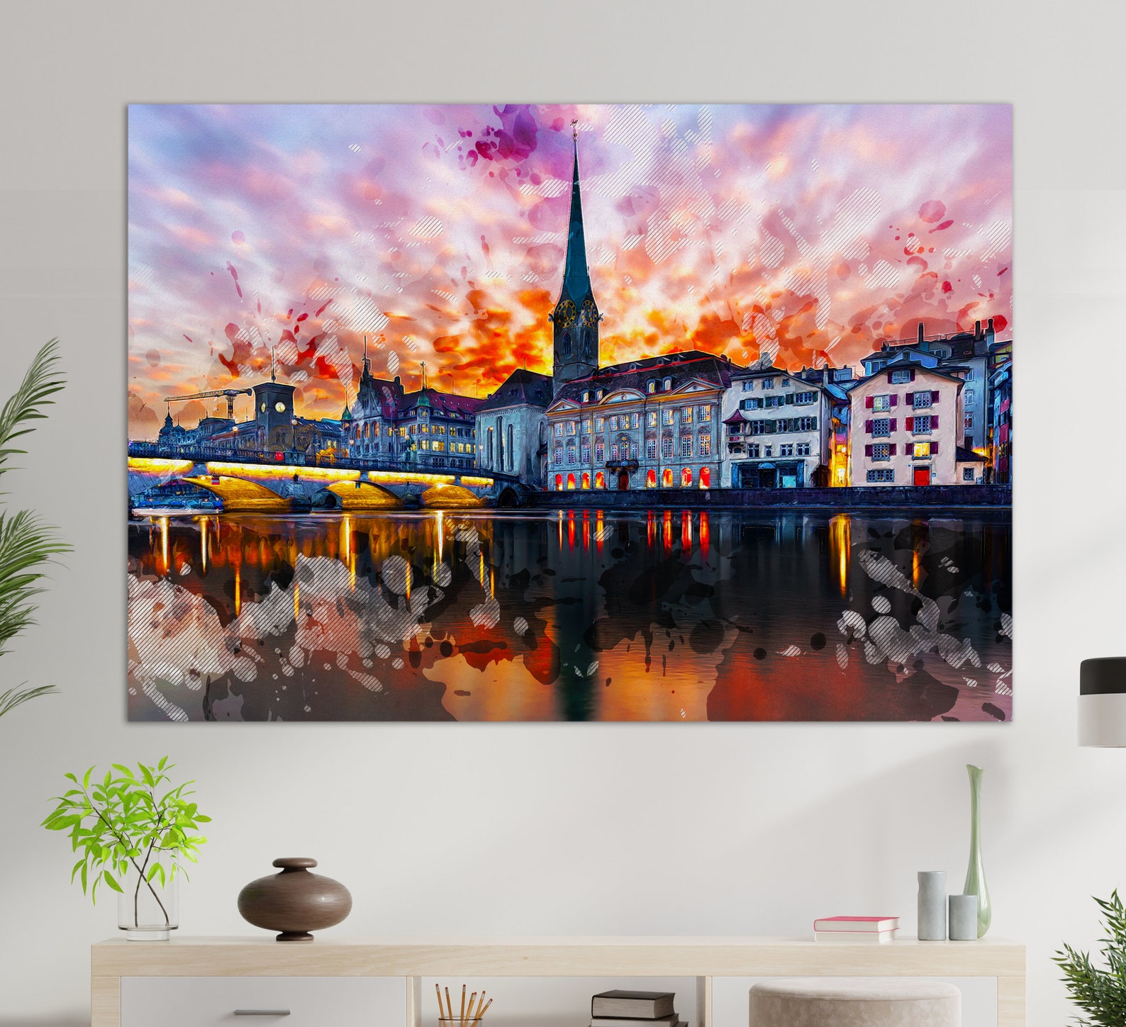 Zurich Wall Art Zurich Canvas Print Zurich Painting Etsy