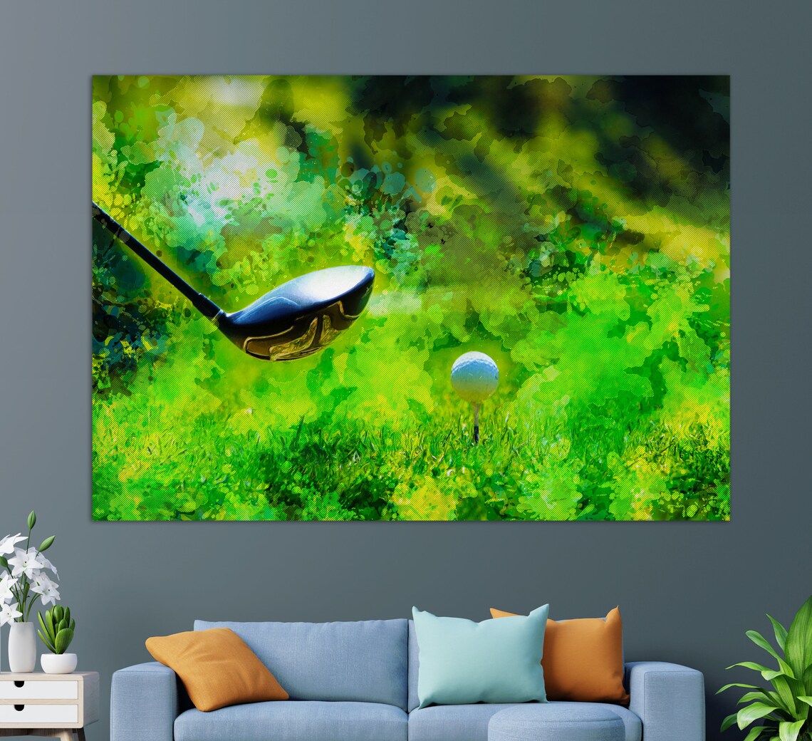Golf Canvas Print Abstract Golf Wall Art Golf Painting Golf Etsy
