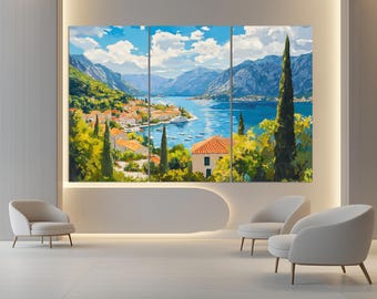 Arte mural de Montenegro, impresión en lienzo de Montenegro, pintura de Montenegro, arte en lienzo de Montenegro