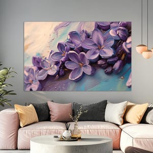 Lilac Flowers Canvas Print, Floral Wall Art, Flowers Painting, Floral Wall Decor, Lilac Blossom Painting Canvas PRINT
