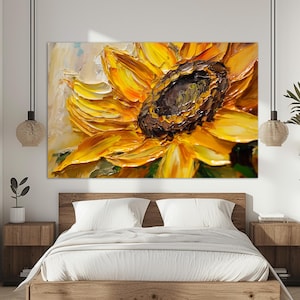 Abstract Sunflowers Canvas Print, Sunflowers Wall Art, Floral Canvas Wall Art, Sunflowers Painting, Sunflowers Poster