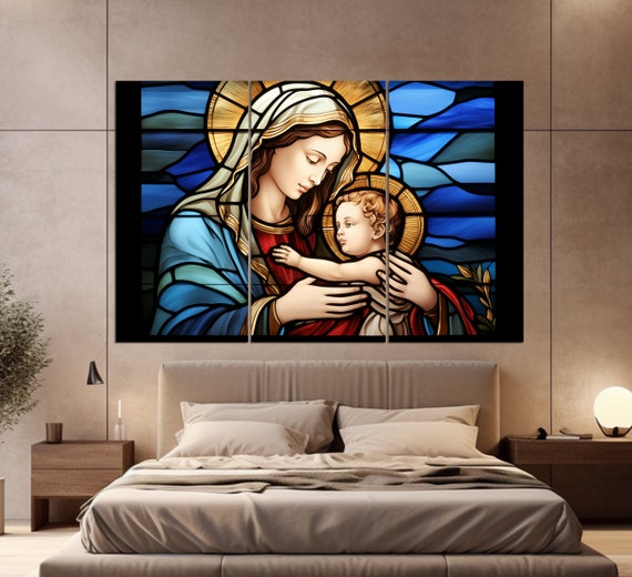 Stampa D'Arte Su Tela: Gesù E Bambina Che Ballano Con Versetti Biblici - Decorazione Spirituale Per Casa E Ufficio | Tela 40,6x50,8 Cm - 6