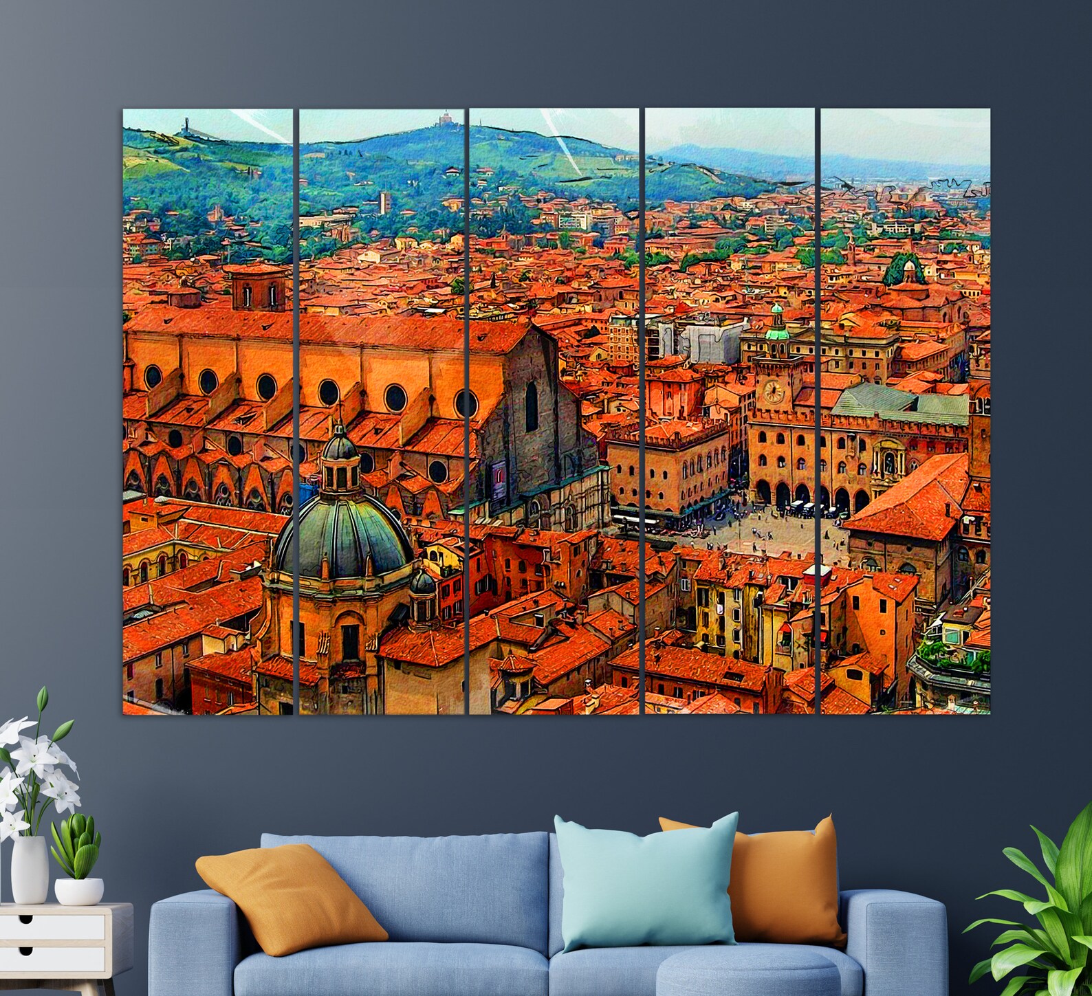 Bologna Canvas Print Bologna Painting Bologna Wall Art Etsy