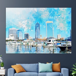Jacksonville Canvas Print, Abstract Jacksonville Painting, Jacksonville Wall Art